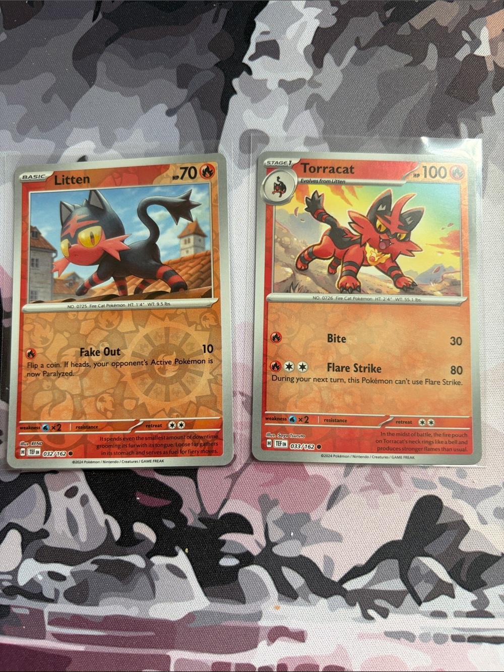 Litten & Torracat Pokémon Evolution Reverse Holo Card Lot 🔥| 2 Cards ✨5/$25✨